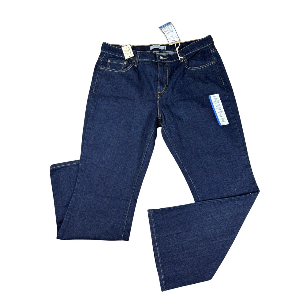 NWT Levis 515 Bootcut Jeans Womens 14 Short Dark Wash Indigo Mid Rise Denim